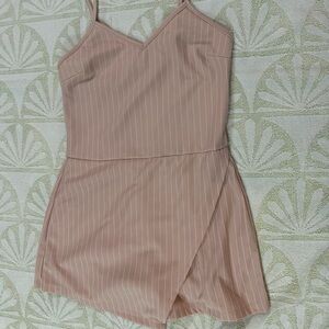 Popular Basics Blush Striped Skort Romper